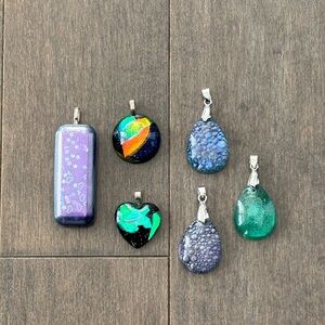 Necklace Pendant Charms, Handmade Jewellery Beauty Resin Sparkle Colourful Jewel